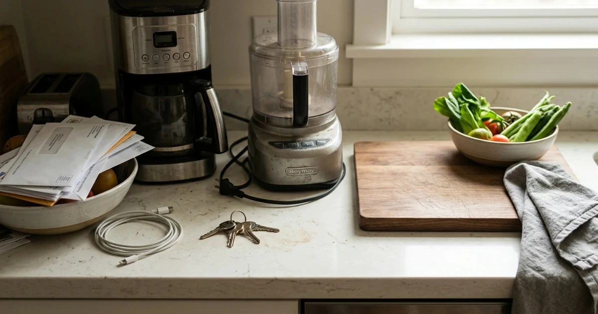 cluttered countertop cluttered countertop